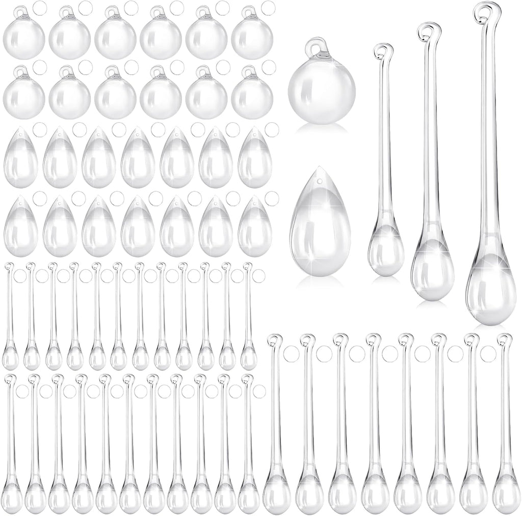 Vercraft 100 Pcs Christmas Tree Acrylic Hanging Ornaments,Clear