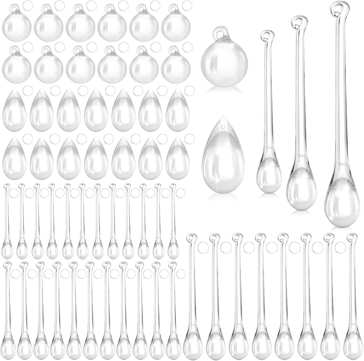 Vercraft 100 Pcs Christmas Tree Acrylic Hanging Ornaments,Clear