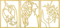 AGIOTA 3 Pcs Gold Metal Wall Decor, Minimalist Floral Women Line Drawing Wall Art, Elegant Abstract Lady Silhouette Metal Wall Hanging for Home Bedroom Living Room