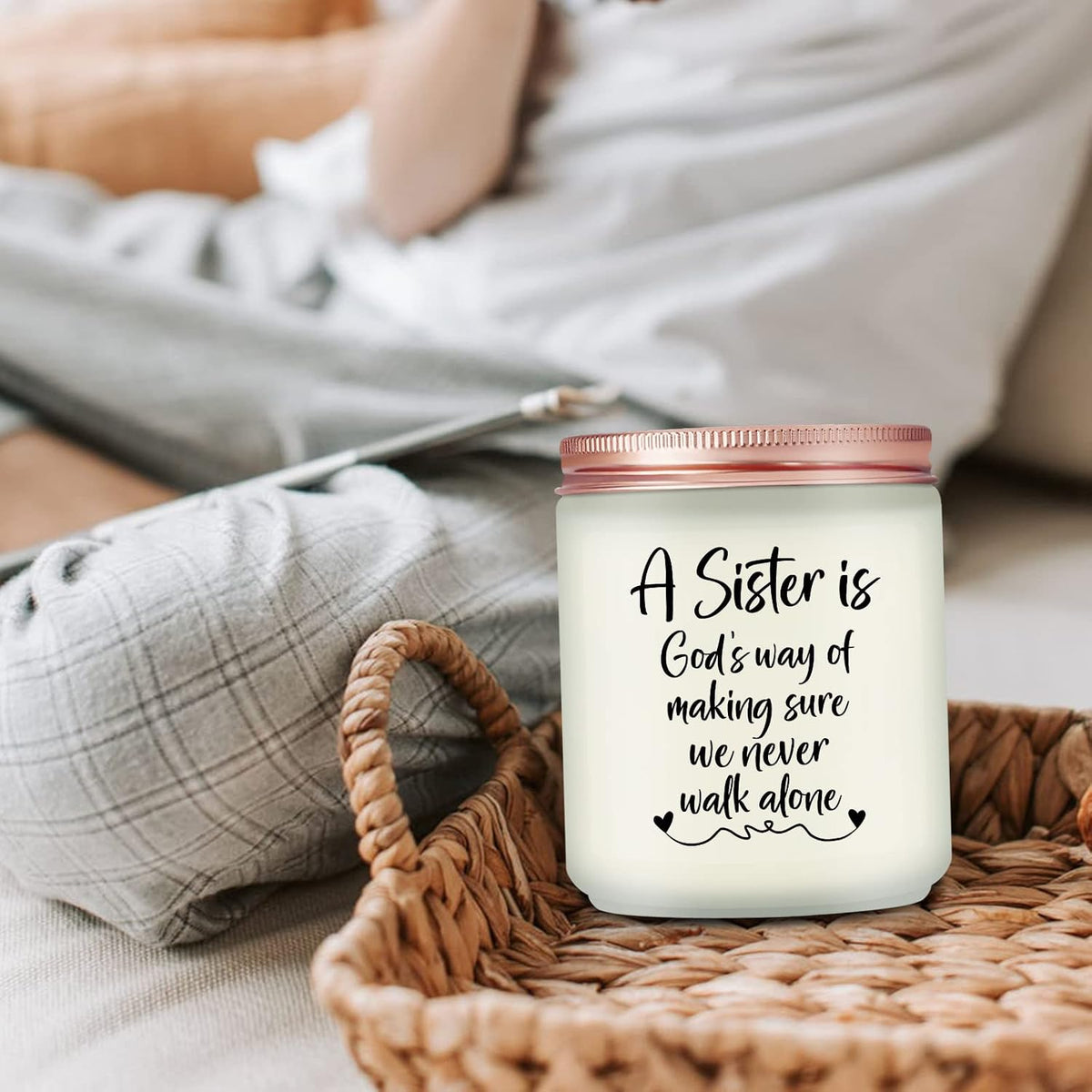 Maybeone Lavender Scented Candle - Sister Gift for Any Occasion - All Natural Soy Wax - 50 Hours Burn Time