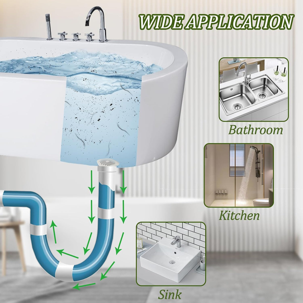Waziaqoc 2 Pack Drain Hair Catcher, Square Silicone, Grey