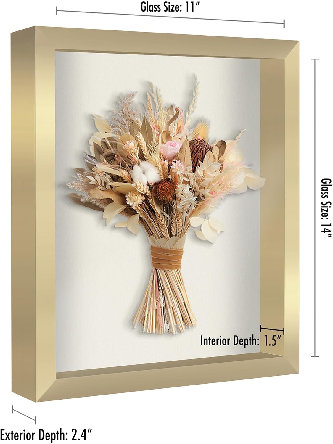 Americanflat 11x14 Shadow Box Frame - Engineered Wood - Gold