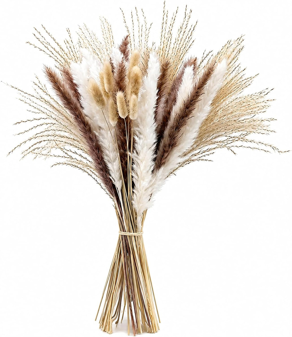 Pampas Grass Boho Bouquet Dried Flowers Bouquet for Vase Home Decor Bouquet Phragmites Dried Flowers Bouquet for Living Room Decorations, Wedding Table Décor, Table Centerpiece