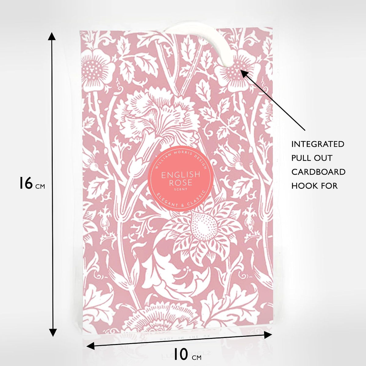 The Master Herbalist Scented Wardrobe Freshener Sachets in a William Morris Design. Available in Lavender, Sandalwood, Rose, Lily and Lilac (Helebore Pink, Pack of 2)