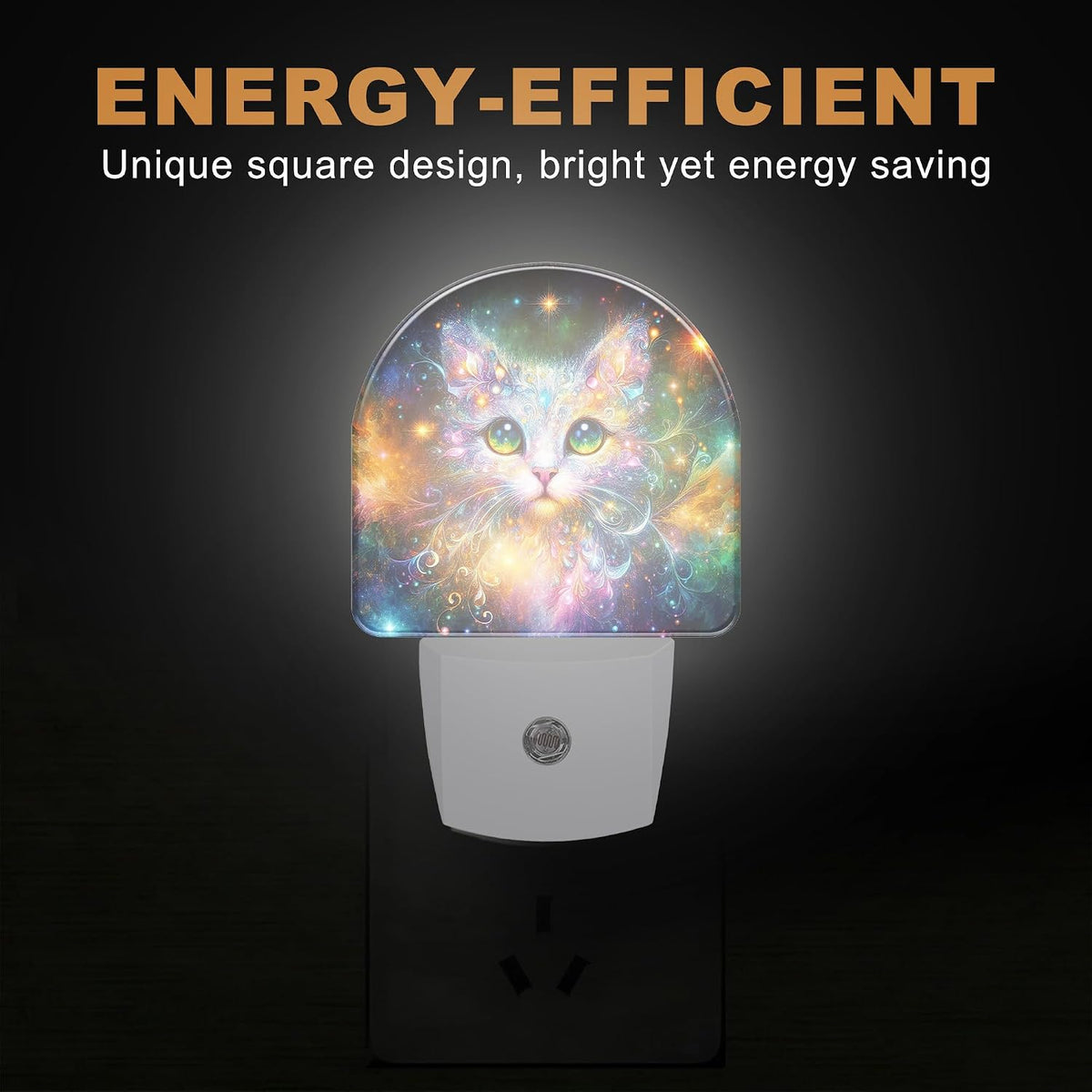 Night Lights Plug into Wall, Fabulous Cat Night Light with Dusk to Dawn Smart Sensor for Bedroom Bathroom Hallway Kitchen, Led Nightlights for Boys Girls Women Men