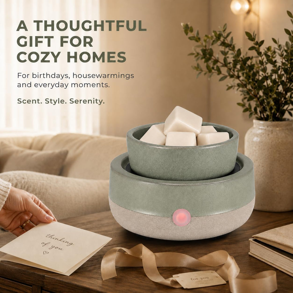 Candle Wax Melt Warmer with Timer Ceramic Electric Wax Melt 4-in-1 Oil Burner Adjusting Temperature Fits Yankee Large Jar Scented Candle for Home Decor Birthday Gifts for Women Mom Grandma Girls Green