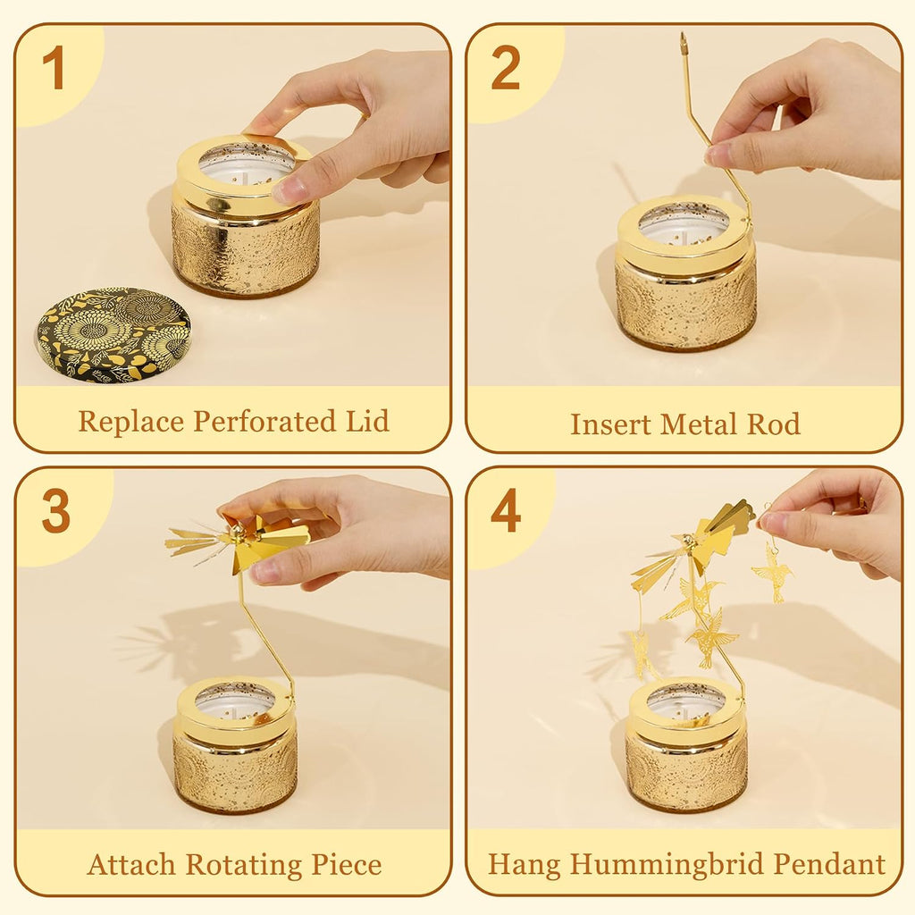 Rotating Hummingbird Lavender Scented Candles Gifts for Women