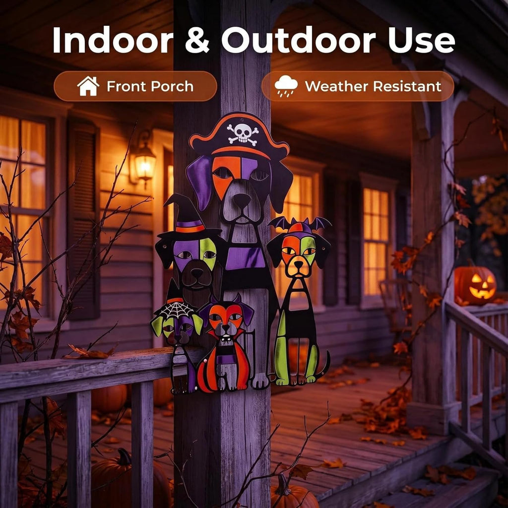 WQLLWFC Halloween Decor Metal Dog Wall Art Fall Decorations for Home