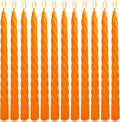 12 Pack 10 x 0.87 Inch Orange Twisted Taper Candles,