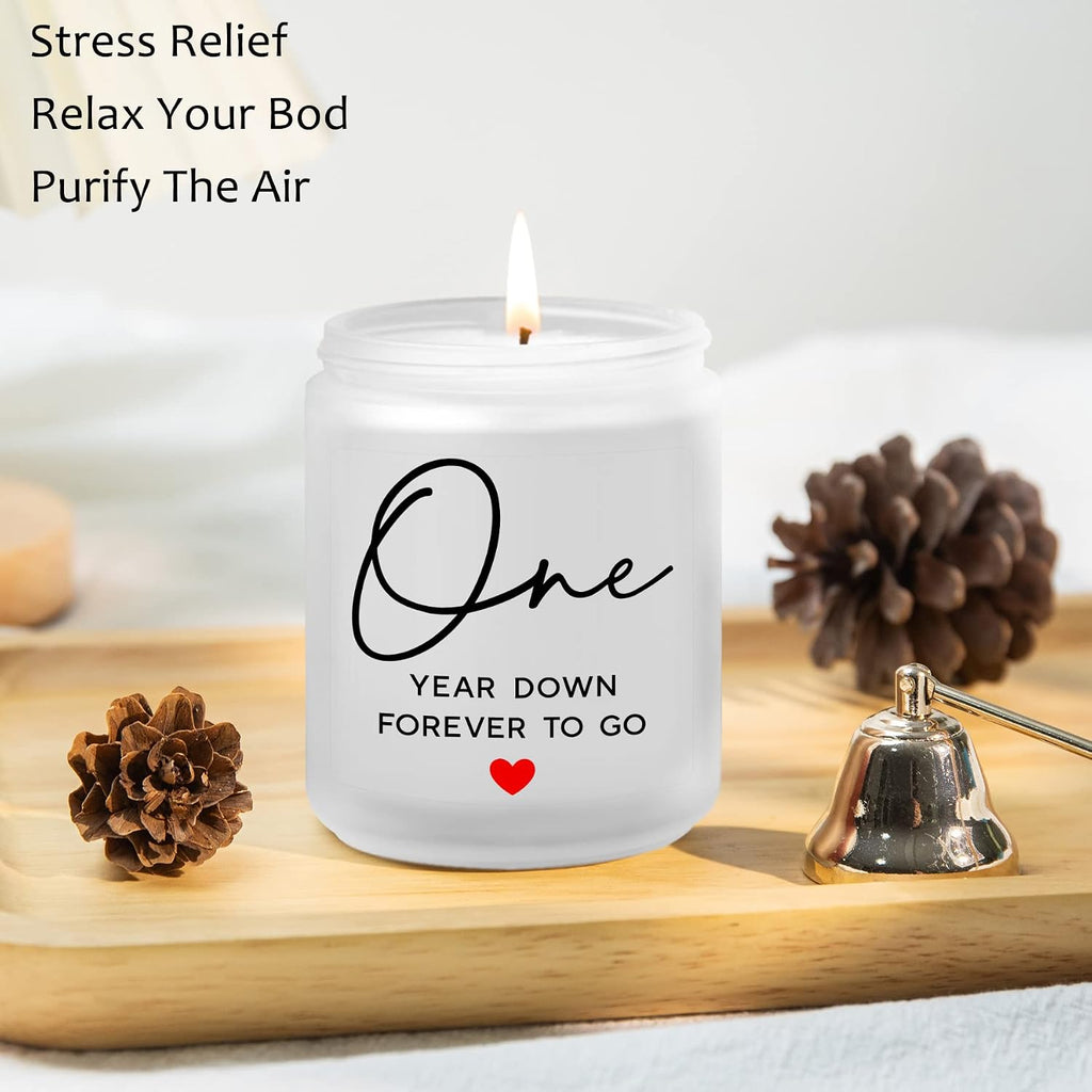 1 Year, 1th, One Year, First Anniversary Candles Gifts for Him Her Couple