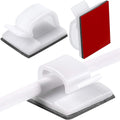 Maitys 60 Pcs Adhesive Cable Clips Wire Organizer for Lights, Large, White