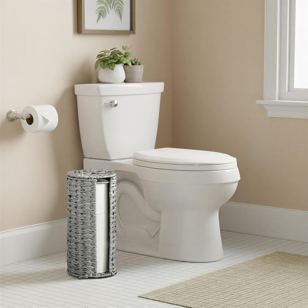 GRANNY SAYS Toilet Paper Storage with Lid, Wicker Toilet Paper Holder