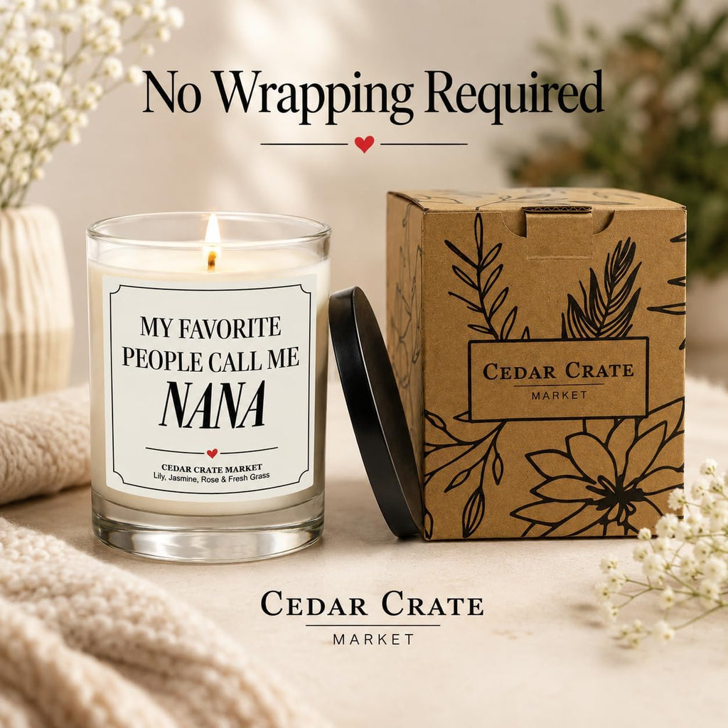 Nana Gifts - My Favorite People Call Me Nana Candle - Gift for Grandma from Grandkids, Mothers Day, Christmas - Lily Jasmine Rose & Fresh Grass Soy Candle 13.5 oz