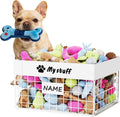 Kaiferty Indestructible Large Dog Toy basket, Chew-Proof Medium Toy Bin for Dogs, Pet Toy Bin Dog Metal Basket for Toys, Puppy Toy Storage Organizer Blankets, Toy Box for Living Room Area (White)