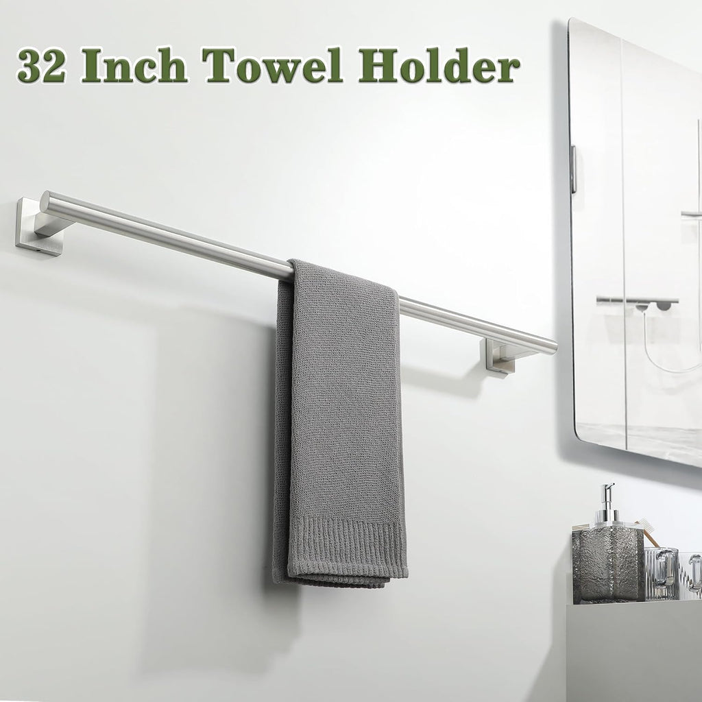 Alise 32 Inch Towel Bar for Bathroom Lavatory Wall Mounted,Brushed Nickel