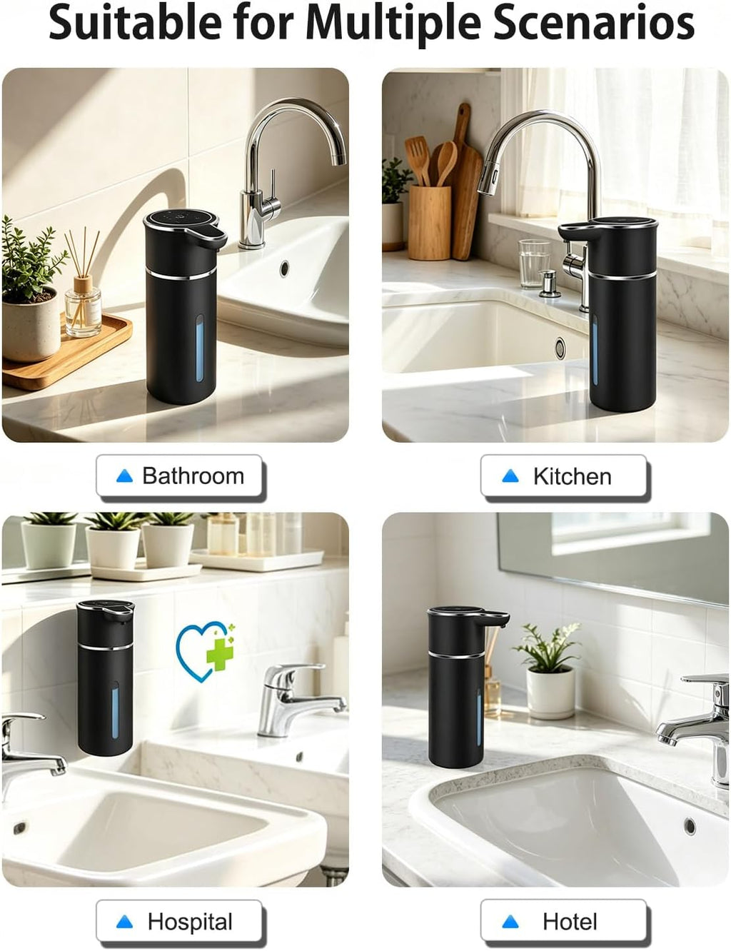 Touchless Automatic Liquid Soap Dispenser, 4-Level Adjustable, Rechargeable