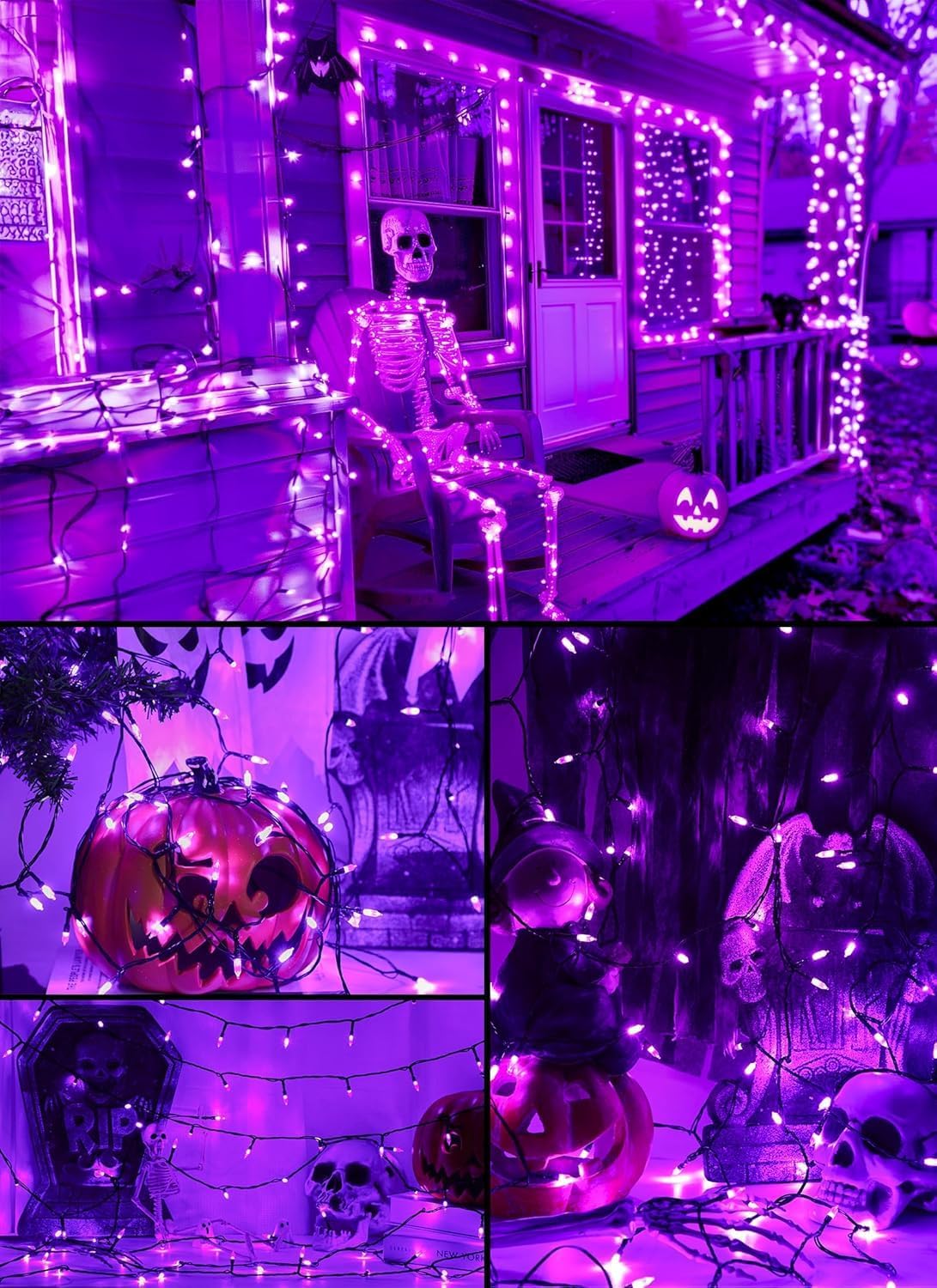 Brightown Purple Battery Operated Christmas String Lights with Timer