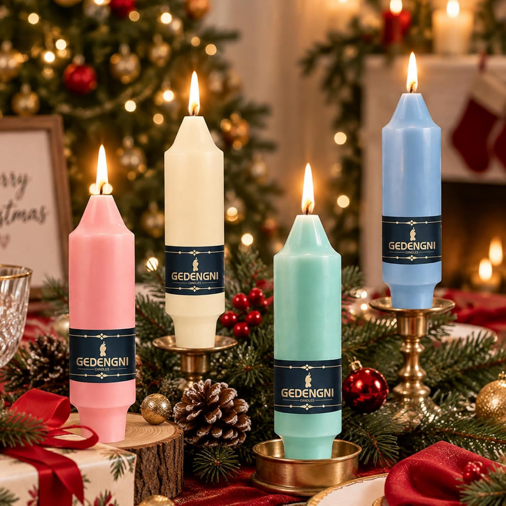 Pastel Taper Candles 4 Pack, 5 Inch Mixed Color Handmade Candles