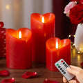 Valentines Day Flameless Candles with Remote, Heart Shaped LED Candles