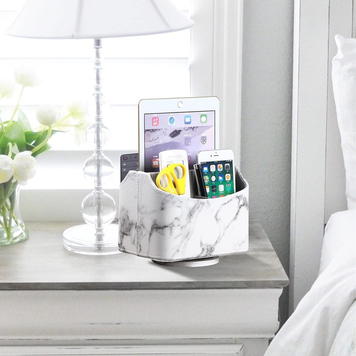 360° Spinning Remote Control Holder,TV Remote Caddy for Nightstand Table