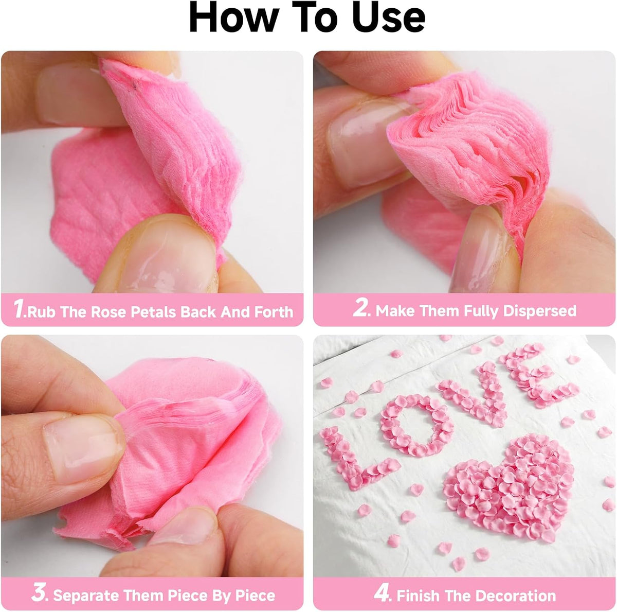Anwyll 3000Pcs Pink Rose Petals - Artificial Faux Flowers Fake Rose Petals for Wedding Proposal Engagement Romantic Night Anniversary Valentine's Galentine's Day Decoration Home Room Party Decor