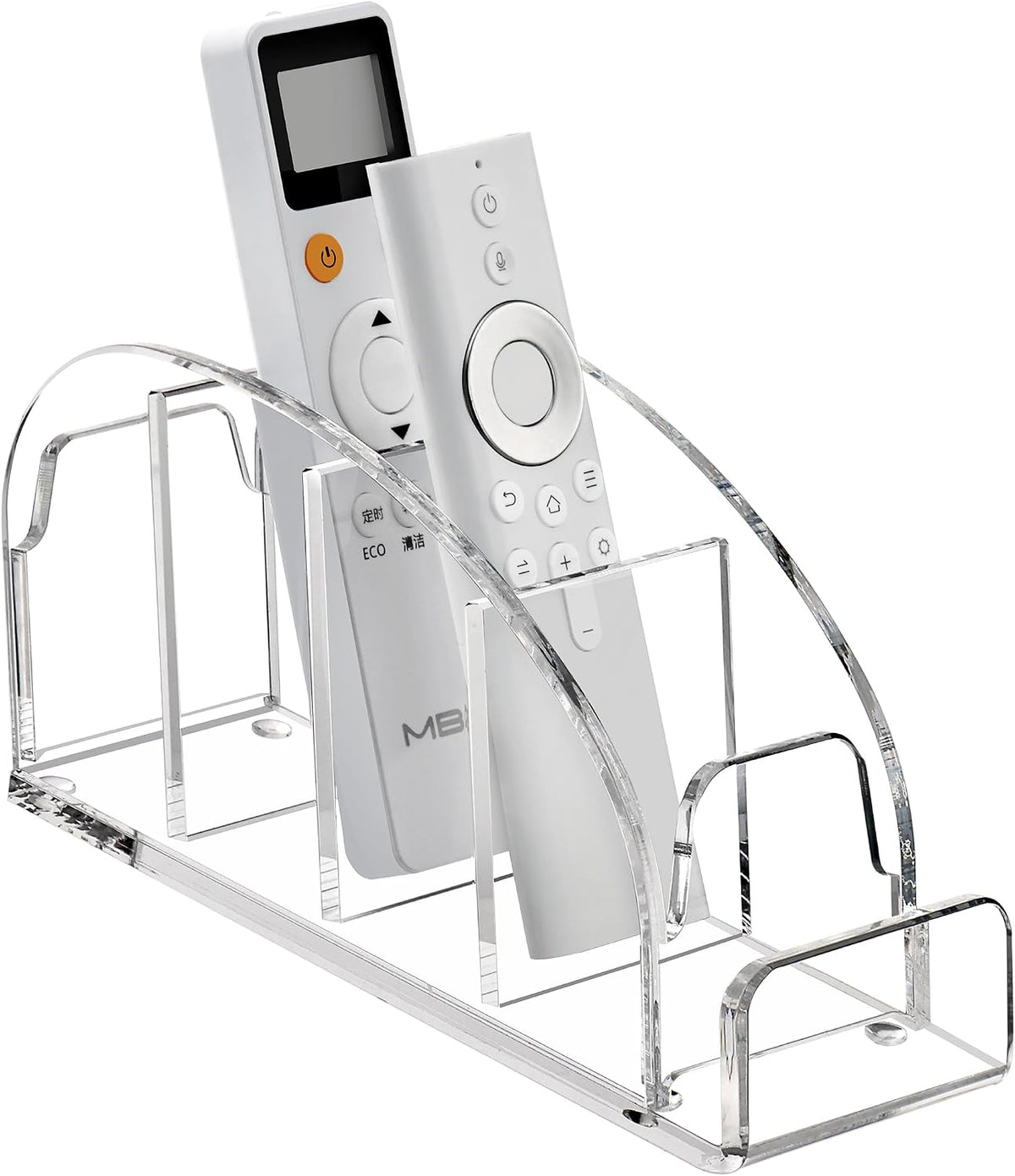DINGHUO Acrylic Remote Control Holder, 5 Compartments Desk Remote Caddy