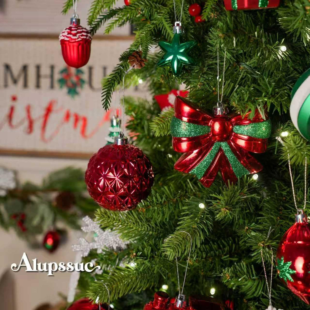 Alupssuc 82pcs Classic Christmas Balls Ornaments Set, Red, White and Green