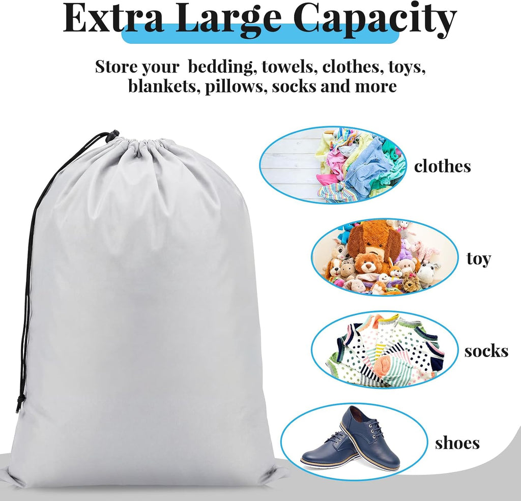 Woanger 12 Pack 28 x 45 Inch Extra Large Laundry Bags Bulk, Silver