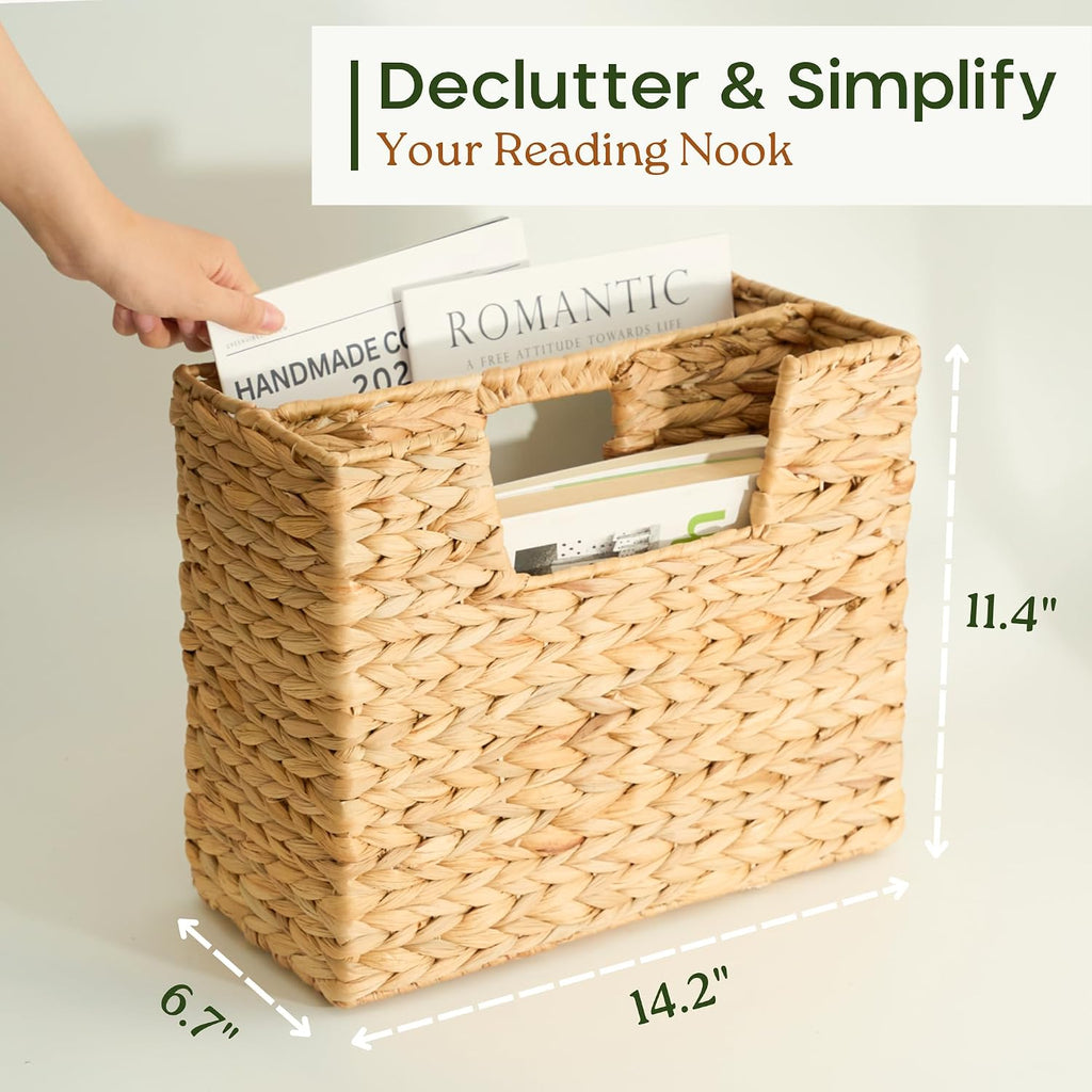 Chi An Home Wicker Magazine Basket Water Hyacinth Handwoven Magazine Holder
