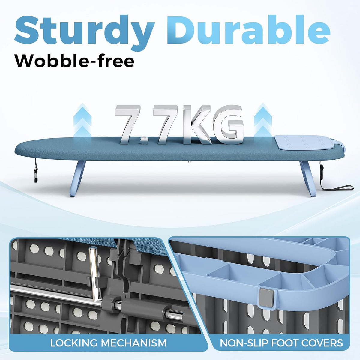 KINGBOARD Small Ironing Board with Iron Mat, Compact Tabletop Iron Board