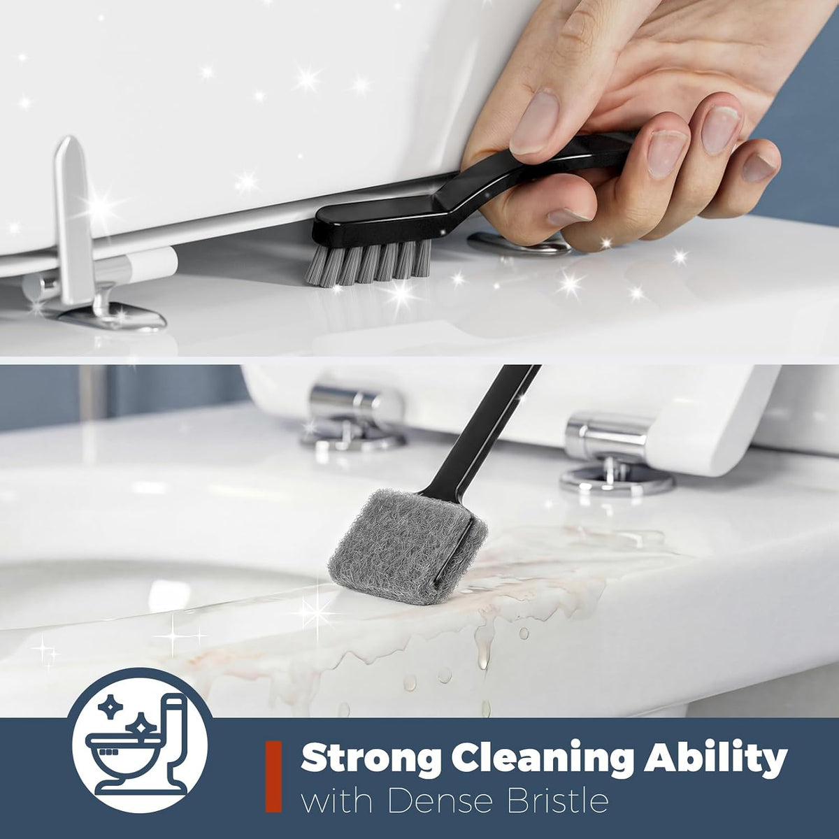 Toilet Brush and Holder Set, Space Saving, Black, 1 Pack