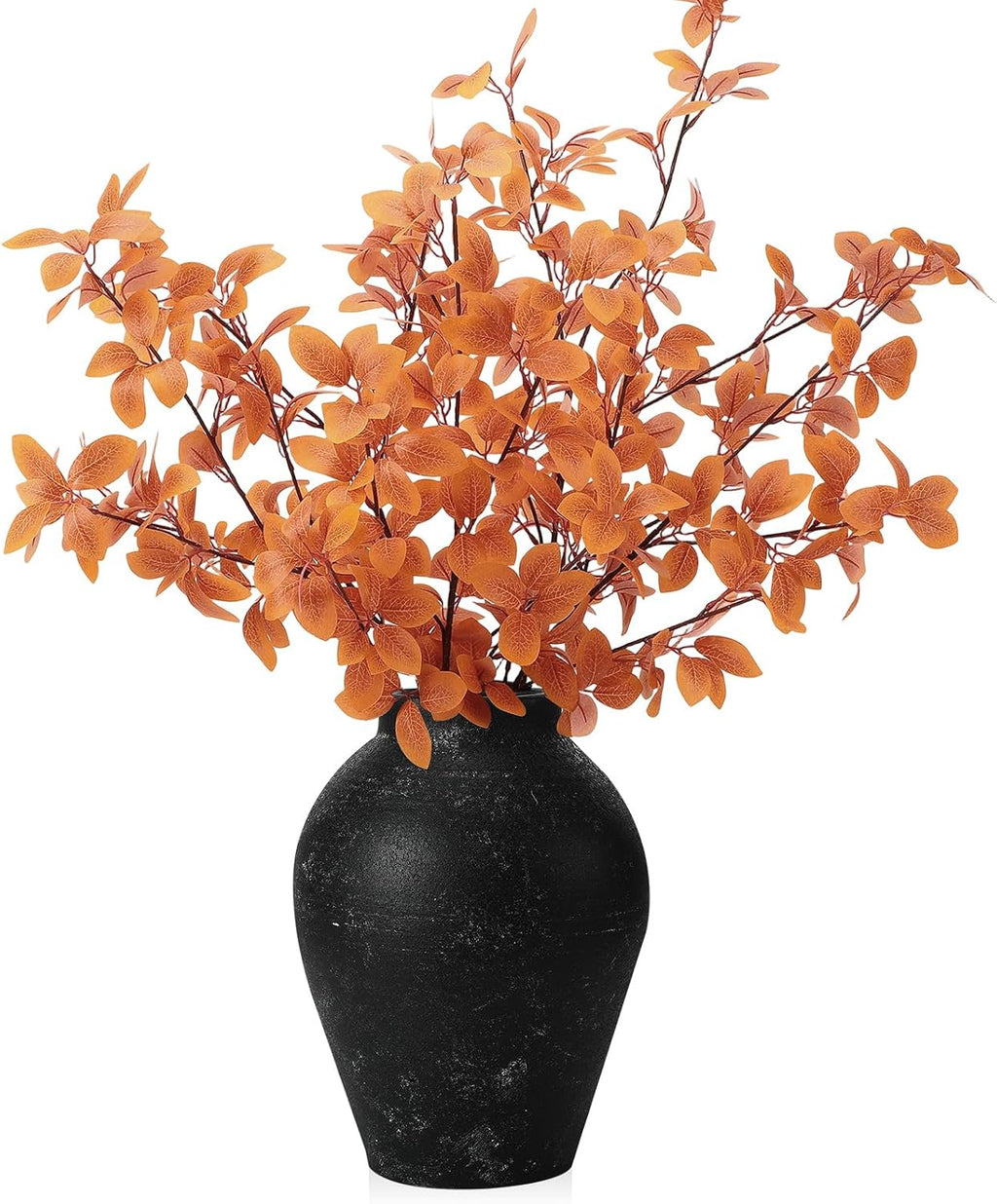 Janinka 5 Pcs Faux Fall Eucalyptus Stems for Vases Farmhouse, Brown