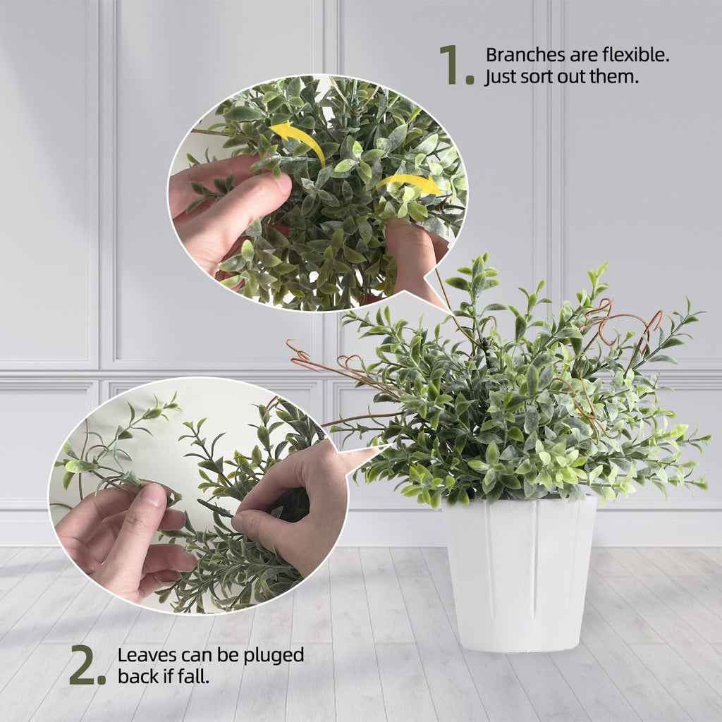 3 Pack Small Fake Plants 6.3" Faux Potted for Home Decor Indoor