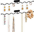 Jewelry Holder Organizer Wall: 12" Wavy Necklace Storage Rack, Anti-Scratch
