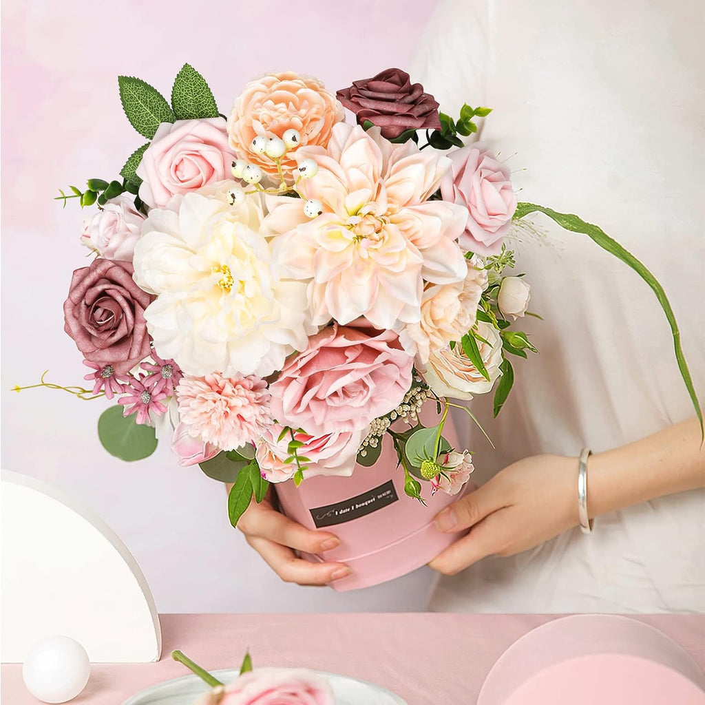 AmyHomie Artificial Flowers Combo, Silk Rose w/Stem for Wedding Home Decor