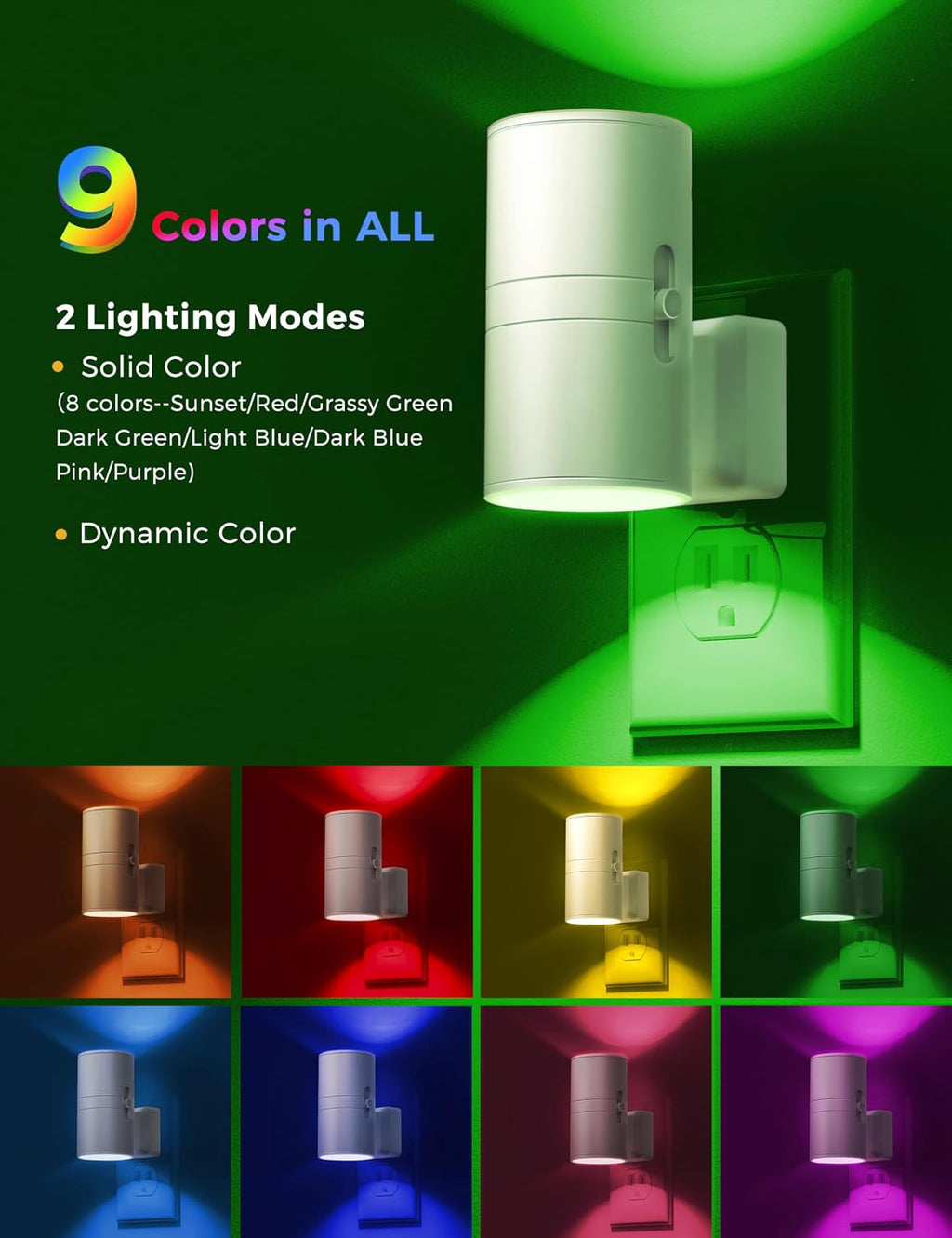L LOHAS LED Night Light, Night Lights Plug into Wall, RGB Color Changing