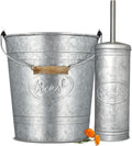 Autumn Alley Farmhouse Bathroom Trash Can and Toilet Brush Set, 2 Gallon