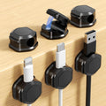 6 Pack Magnetic Cable Clips, Cable Smooth Adjustable Cord Organizer Holder, Hide Phone Charging Cable Keeper, Strong Adhesive Wire Charger Holder for Nightstand, Desk, Car, Office Supplies