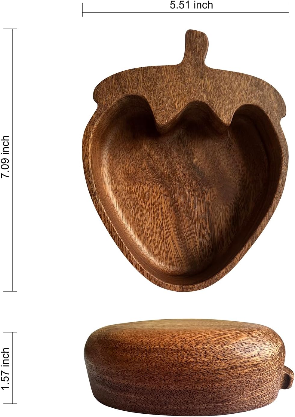 Dishsays wooden fruit bowl wooden salad serving bowls for food kitchen counter office small candy dish key pistachio bowl decorative platos de madera para comer Strawberry and Acorn Shaped