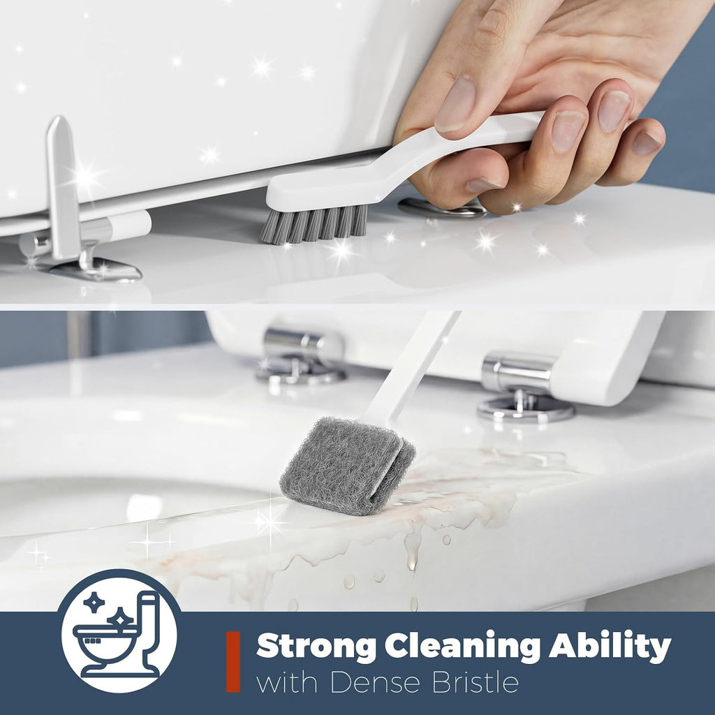 Toilet Brush and Holder Set, Space Saving, White, 1 Pack
