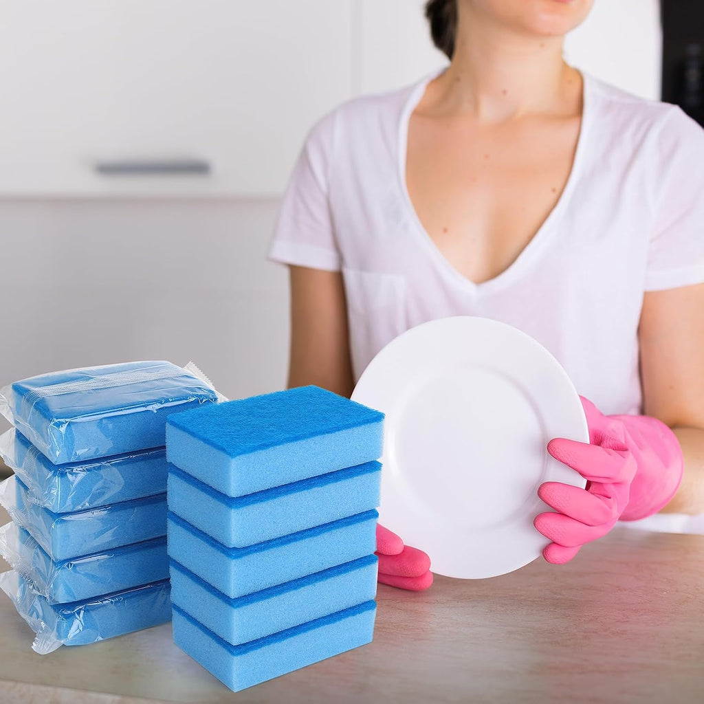 50 Pcs Individually Wrapped Sponges for Airbnb Apartment Blue