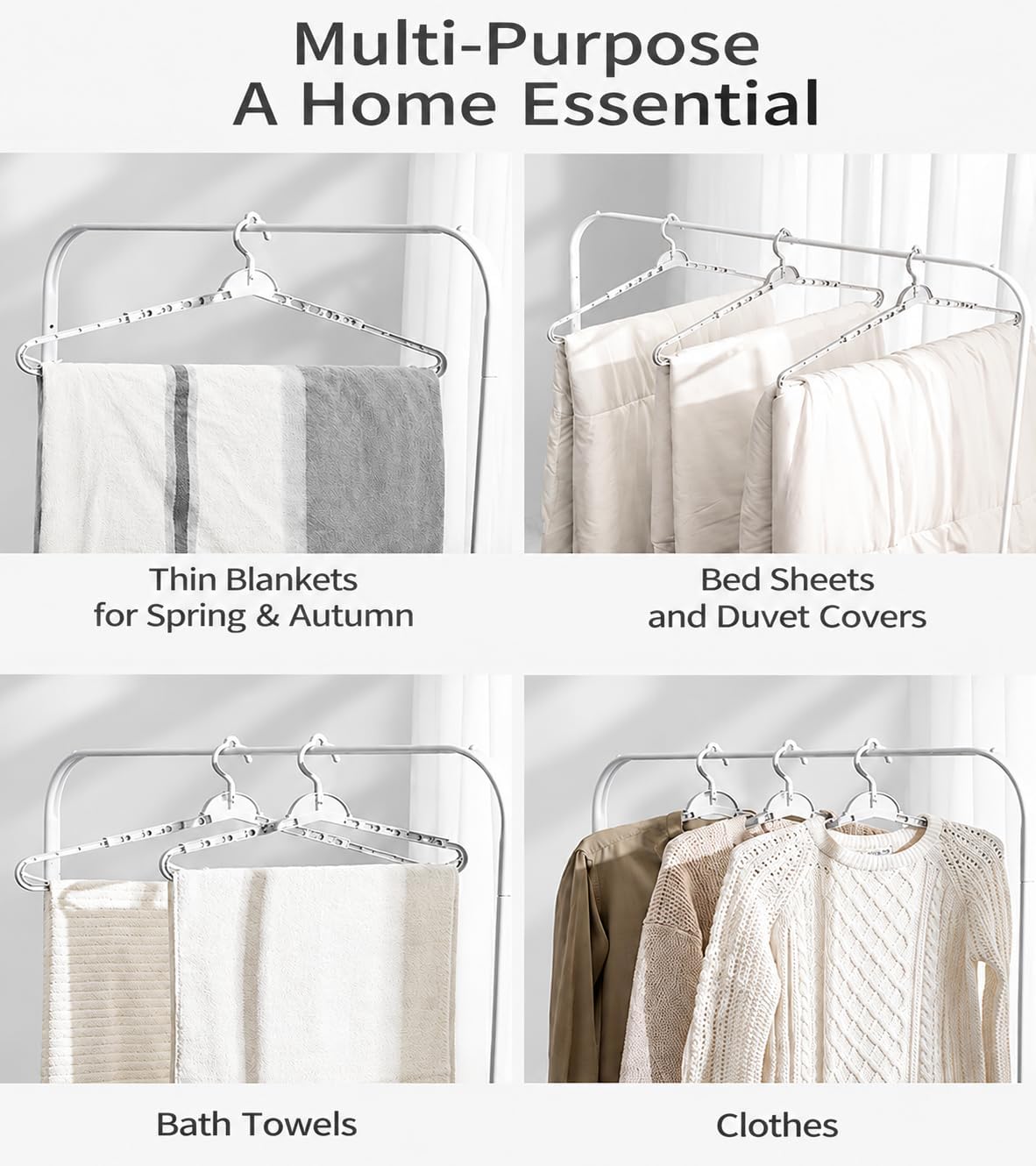 6 Pack Extra Large Hangers, Adjustable Arm Clothes Hangers, Space Saver