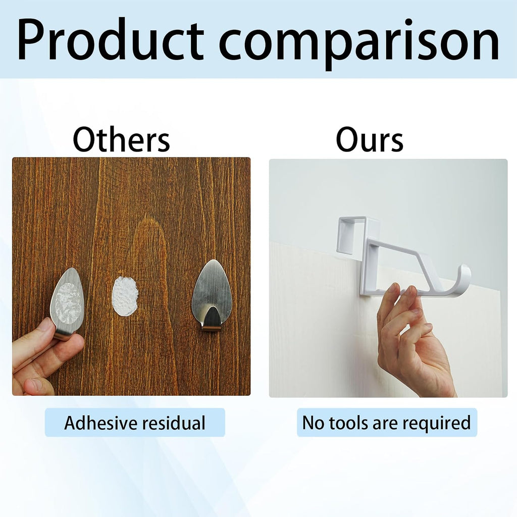 NewTalent 4pcs Over the Door Hanger Holder, 2 Pack Over The Door Hooks for Hangers, Door Hanger Hooks, Storage Organizers