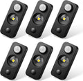Black Motion Sensor Night Light, Wireless Rechargeable Puck Lights for Cabinet, Dimmable Stick on LED Closet Lights, Daylight White Motion Sensor Light Indoor(6 Pack)