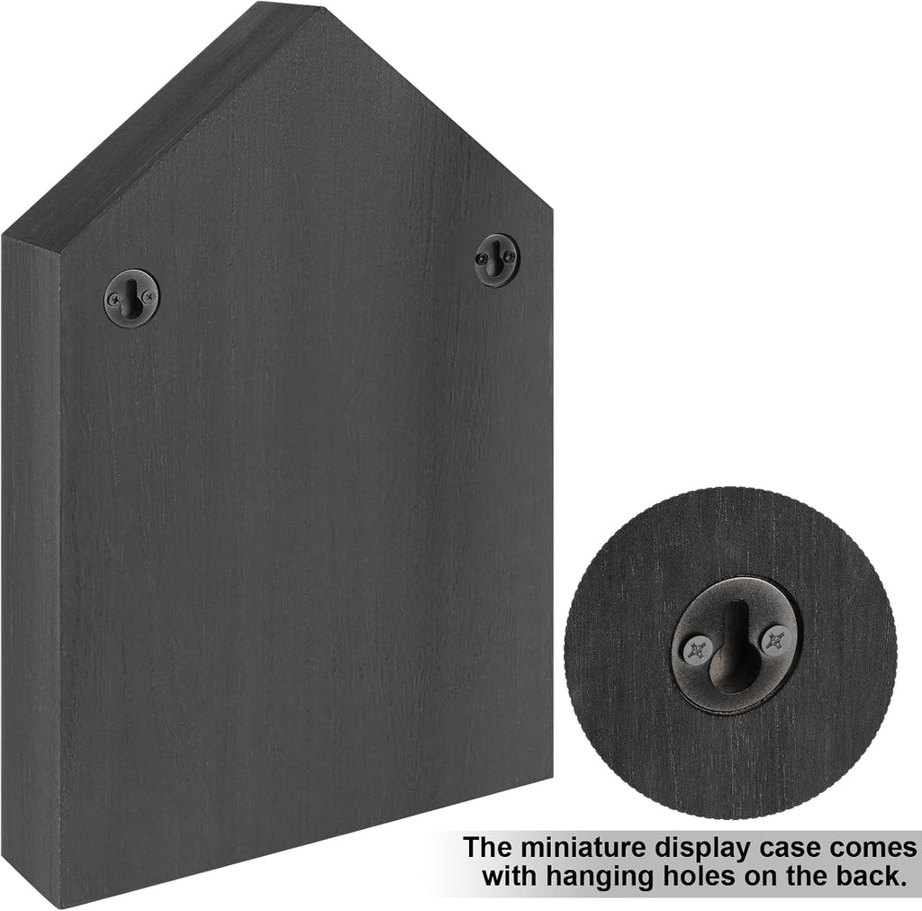 Threehoney Wooden Shadow Cubby Box, Black, 10x15x2.24'', Classic