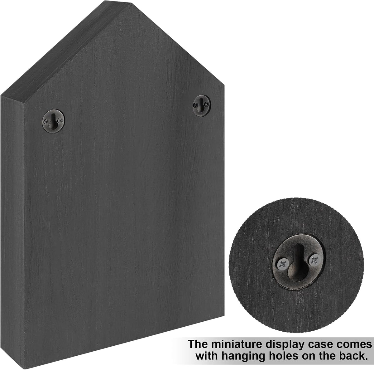 Threehoney Wooden Shadow Cubby Box, Black, 10x15x2.24'', Classic