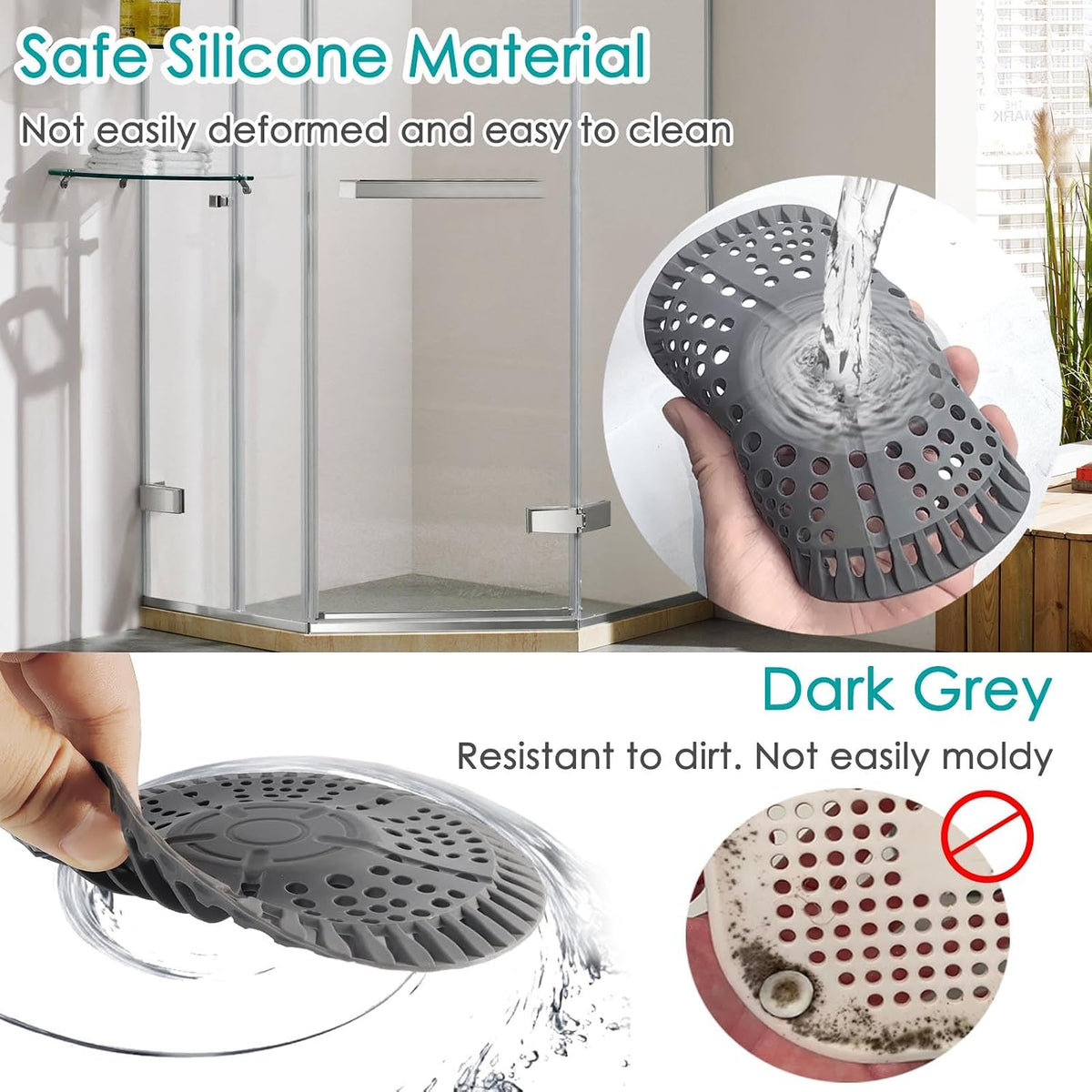 Shower Drain Hair Catcher,2PC 5.5in Shower Hair Catcher Large Premium