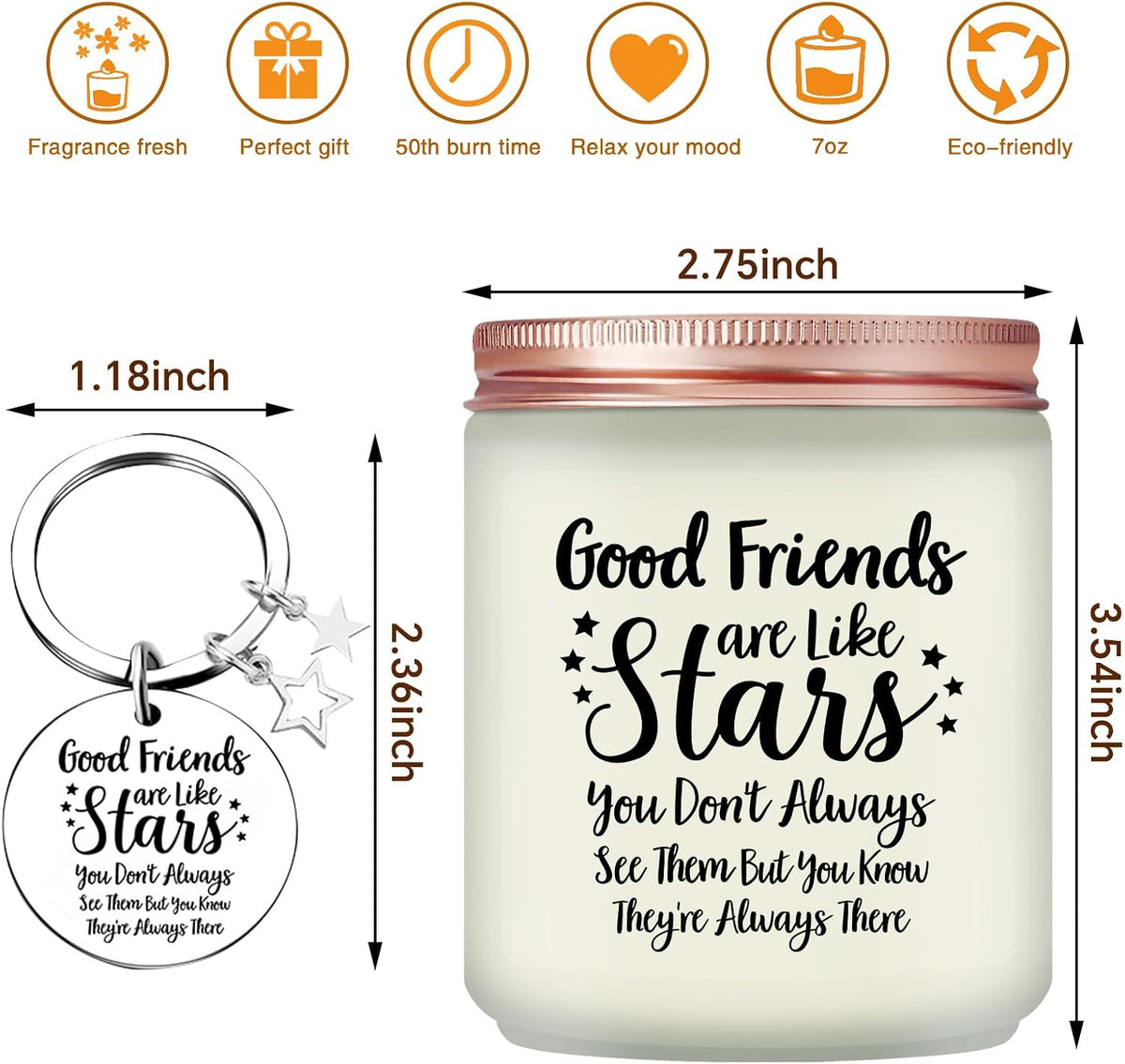Best Friend Gift for Women, Friendship Gifts for Friends Candle