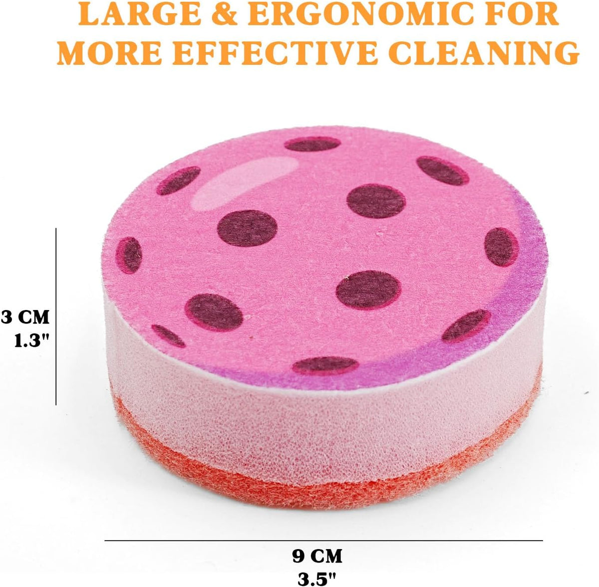 Pickleball Gifts 3pcs Cleaning Sponges, Colorful Triple-Layer Kitchen Sponges with Scrubby Base, Fun Pickleball Gifts for Women & Men, Gift-Ready Packaging, Pink