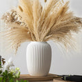 White Ceramic Vase - Minimalist Nordic Boho Matte Decor for Home & Office
